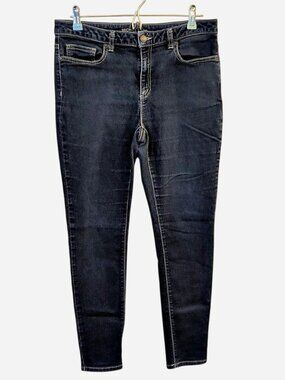 Michael Kors Izzy Skinny Jeans Size 10 Dark Wash Blue Denim